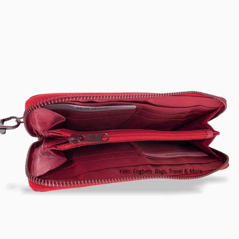 Bear Design Dames Portemonnee Rits Rondom Sofie Rood - Afbeelding 3