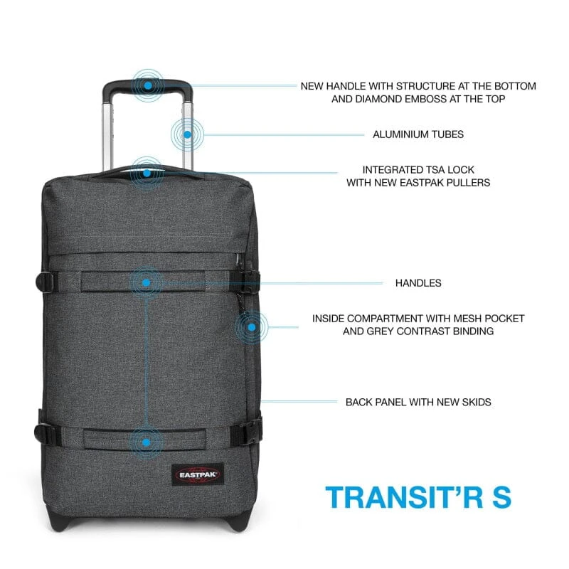 Eastpak Transit'R S Wieltas Black Denim - Afbeelding 4