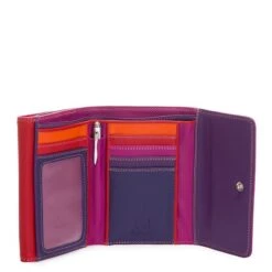 Mywalit Double Flap Wallet Purse Sangria Multi