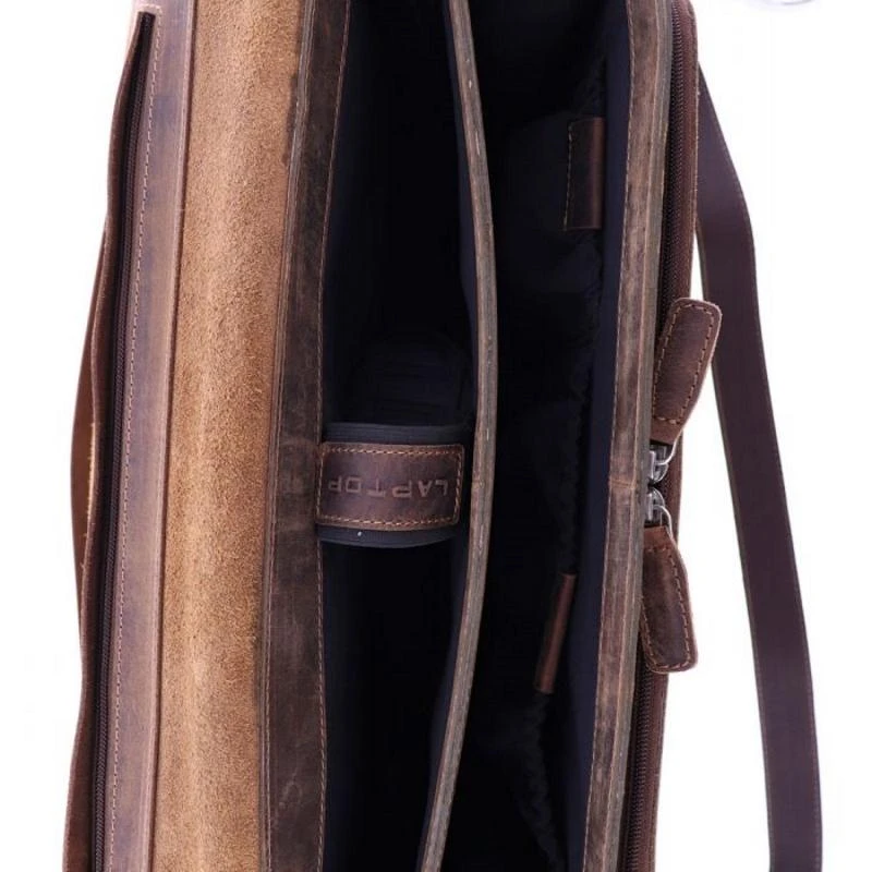 Plevier Darwin Aktetas 2 Vaks 15.6" Donkerbruin - Afbeelding 4