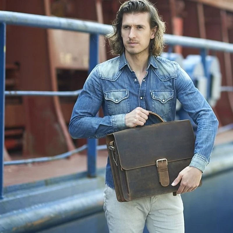 Plevier Darwin Aktetas 2 Vaks 15.6" Donkerbruin - Afbeelding 8