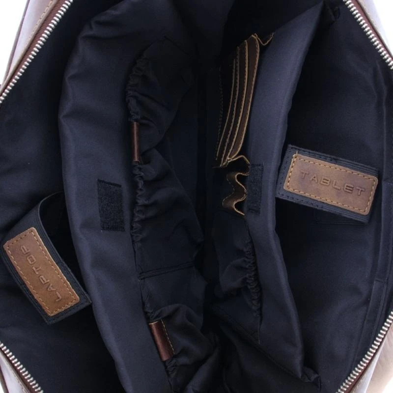 Plevier London Laptoptas 3 Vaks 15.6" Donkerbruin - Afbeelding 6