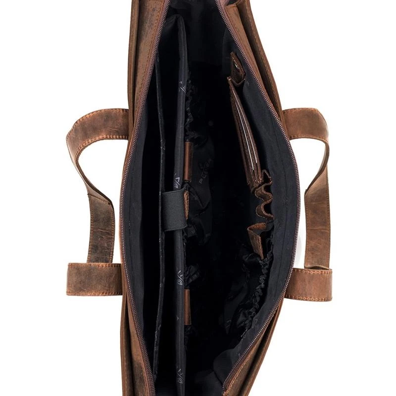 Plevier Retro Hopper Shopper Laptoptas 15.6" Bruin - Afbeelding 4