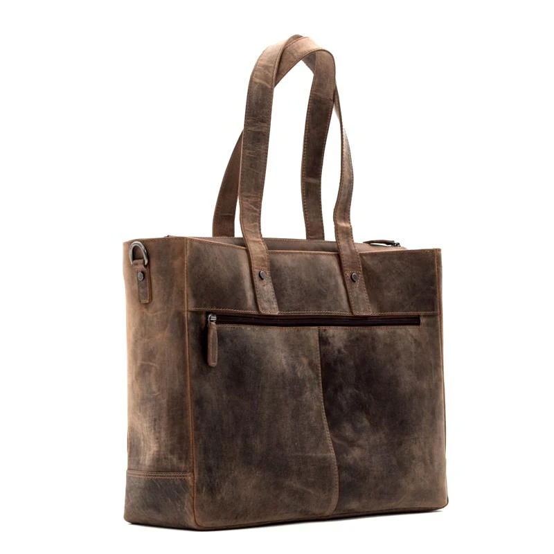 Plevier Retro Hopper Shopper Laptoptas 15.6" Bruin - Afbeelding 3