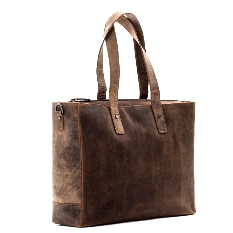 Plevier Retro Hopper Shopper Laptoptas 15.6" Bruin - Afbeelding 2